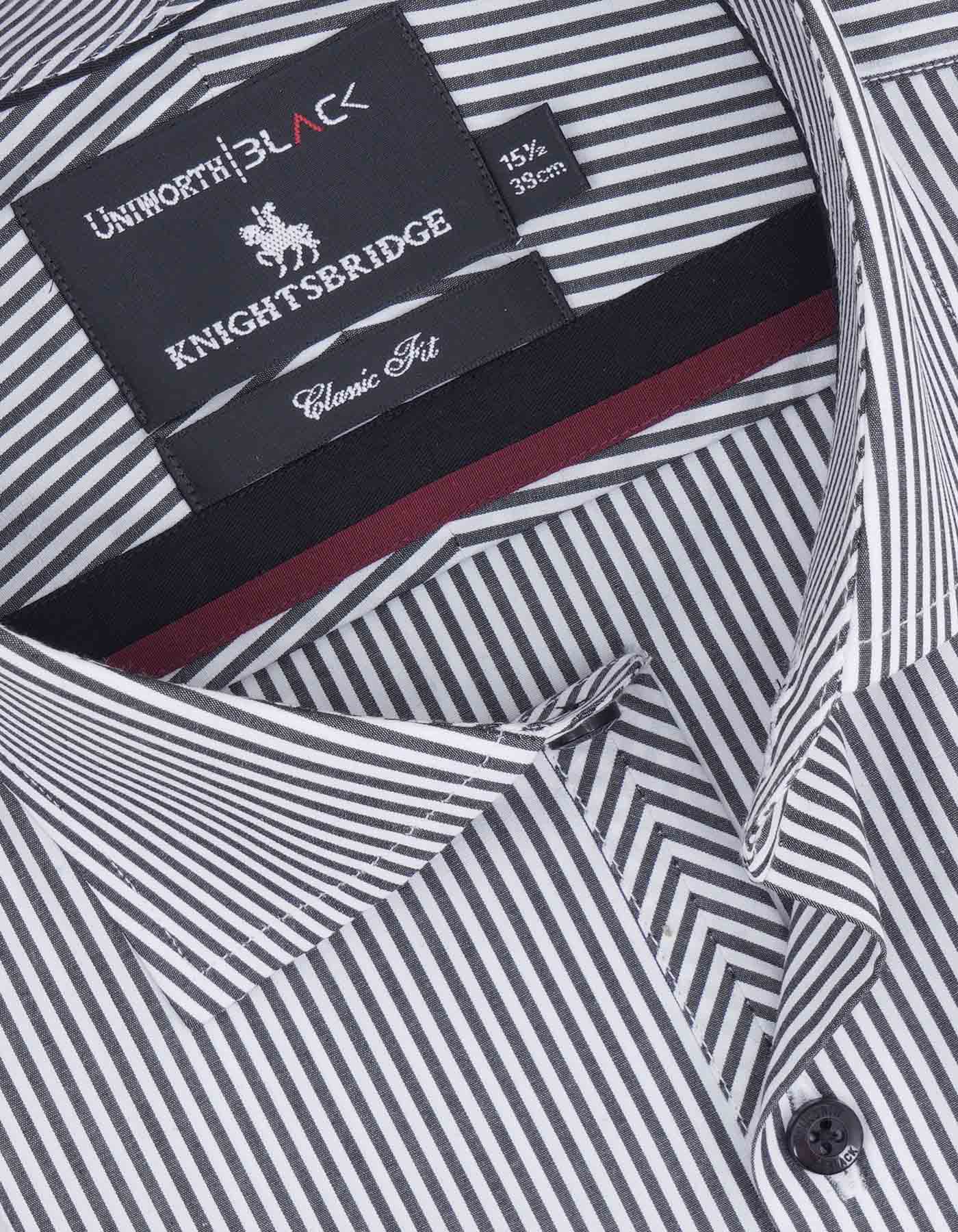 Stripe White/Black Classic Fit Shirt FS2756RF-15