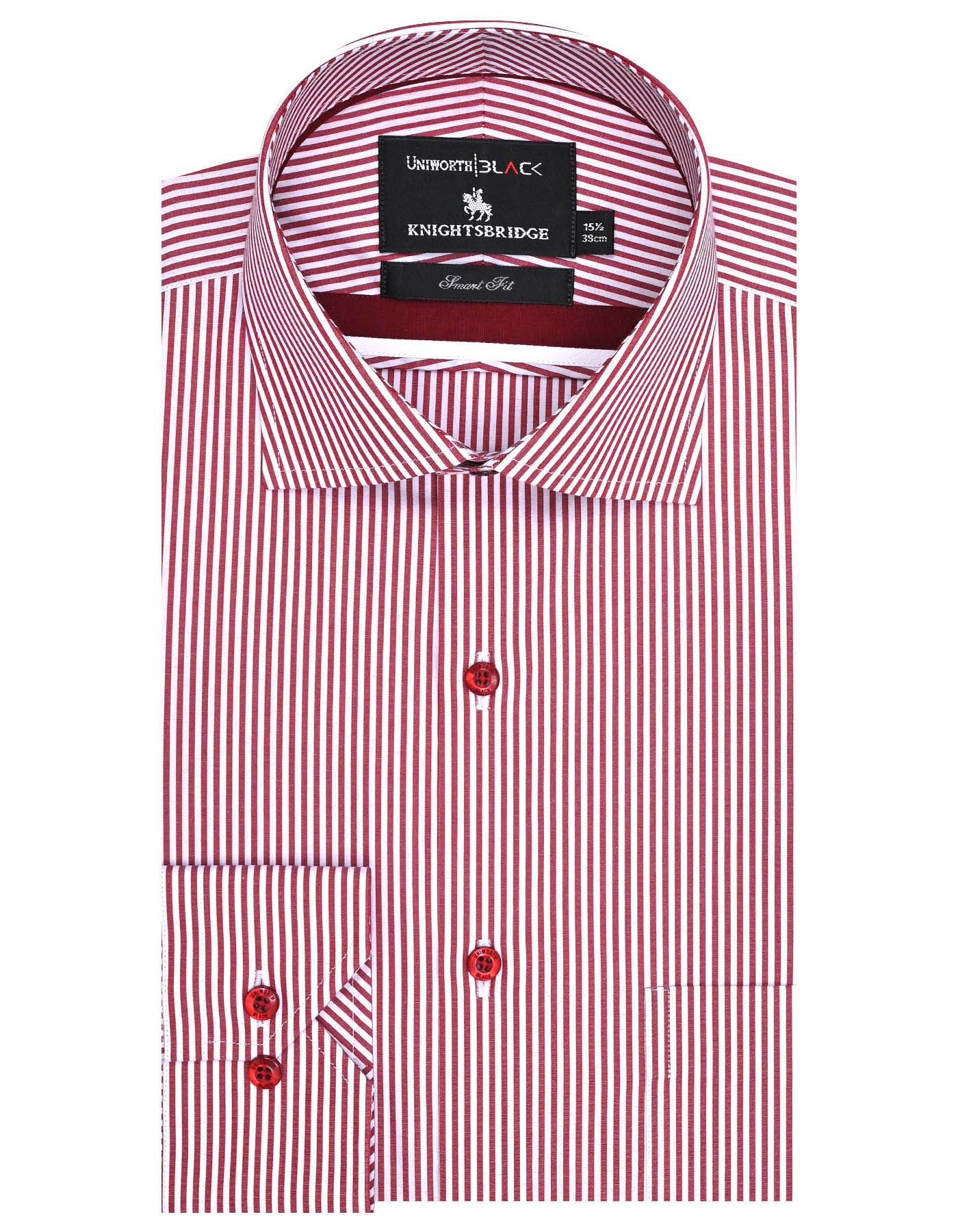 Stripe White/Red Tailored Smart Fit Shirt FS2757-1SF-14.5