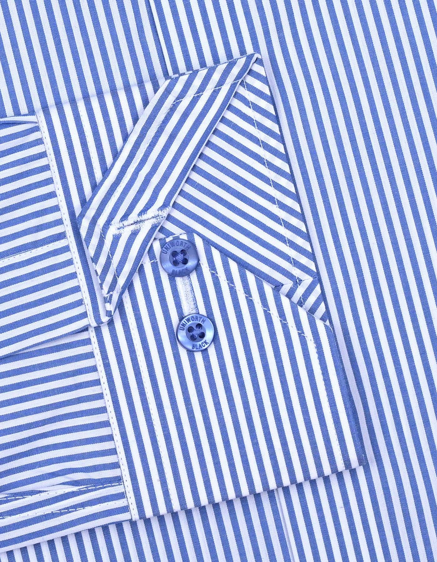 Stripe White/Sky Classic Fit Shirt FS2758-1RF-15.5