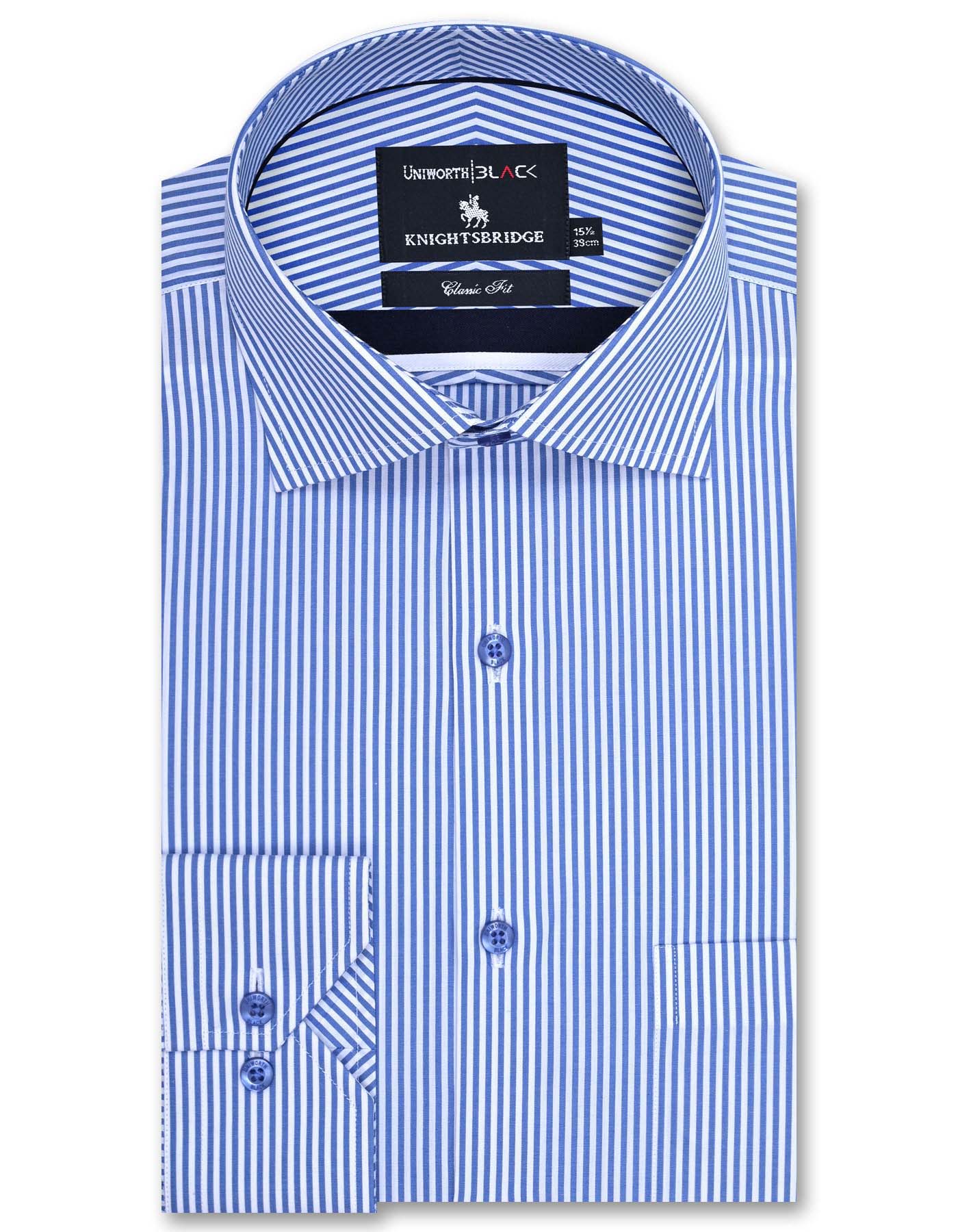 Stripe White/Sky Classic Fit Shirt FS2758-1RF-14.5