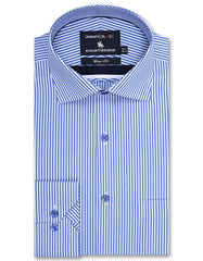 Stripe White/Sky Classic Fit Shirt FS2758-1RF-14.5