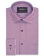 Stripe Maroon Classic Fit Shirt FS2759-1RF-14.5