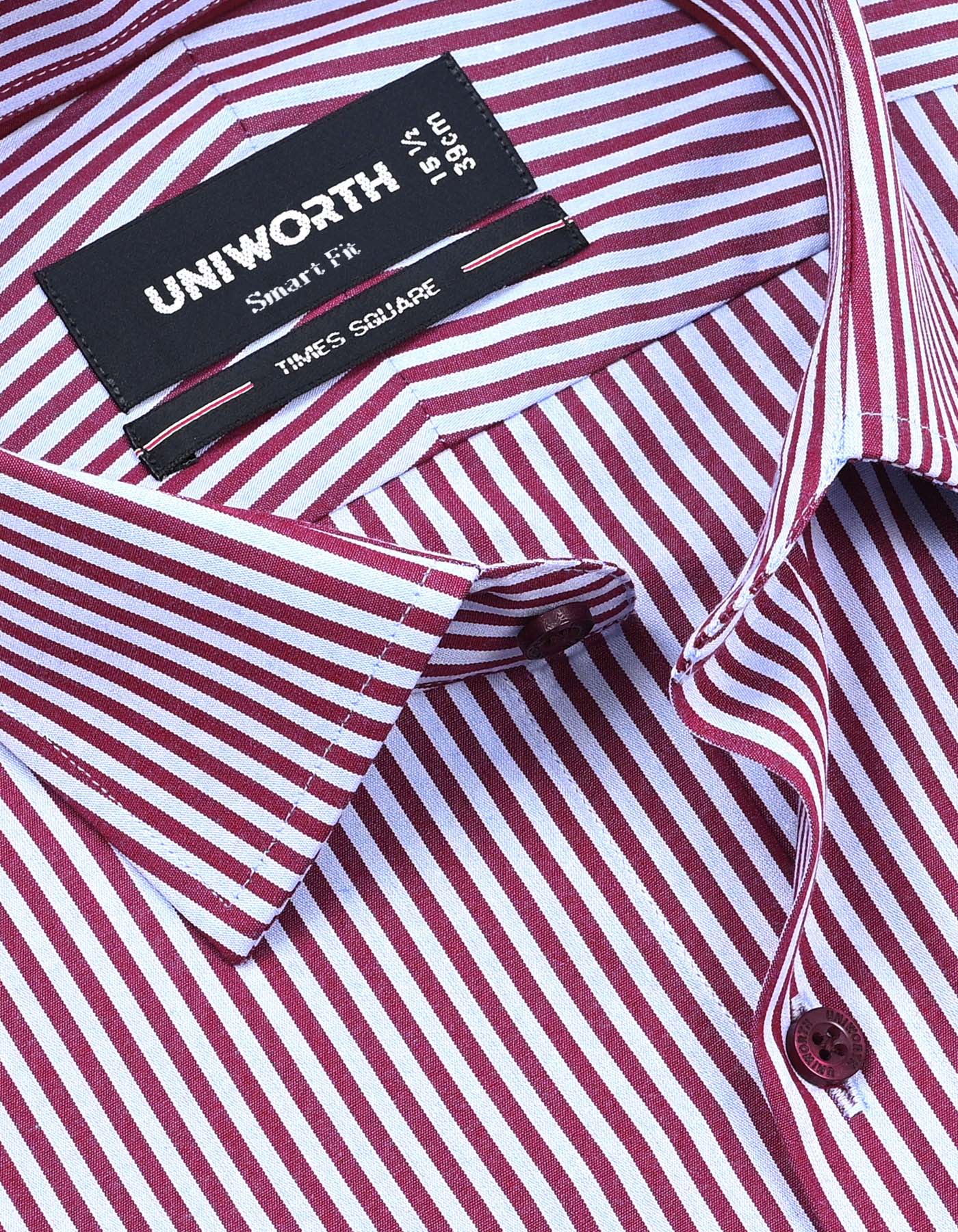 Stripe Maroon Tailored Smart Fit Shirt FS2759-1SF-15