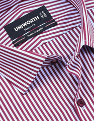 Stripe Maroon Tailored Smart Fit Shirt FS2759-1SF-15
