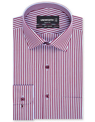 Stripe Maroon Tailored Smart Fit Shirt FS2759-1SF-14.5