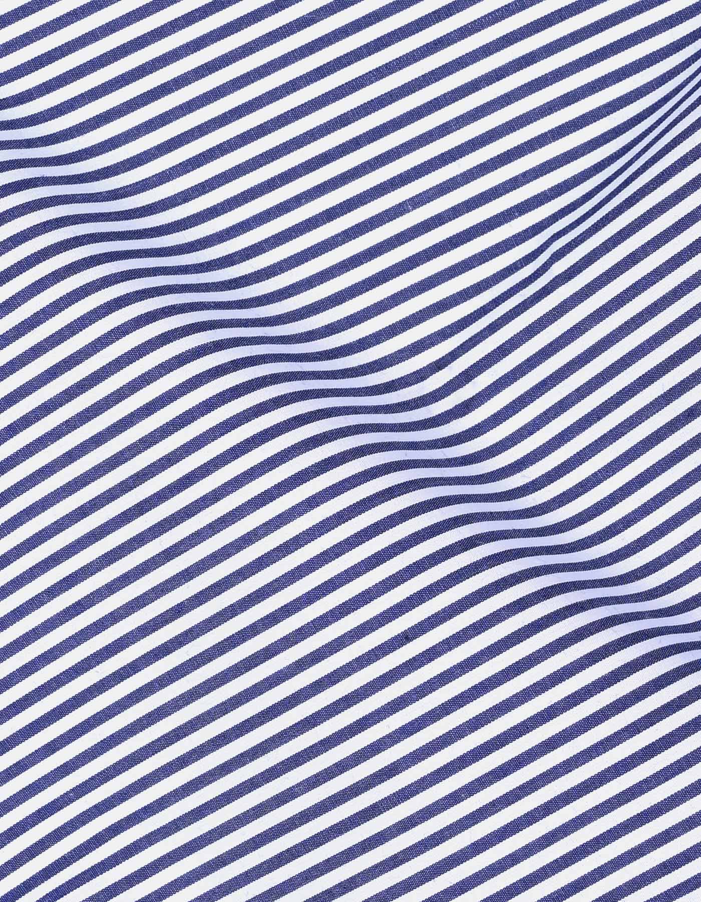 Stripe White/Navy Tailored Smart Fit Shirt FS2759SF-16