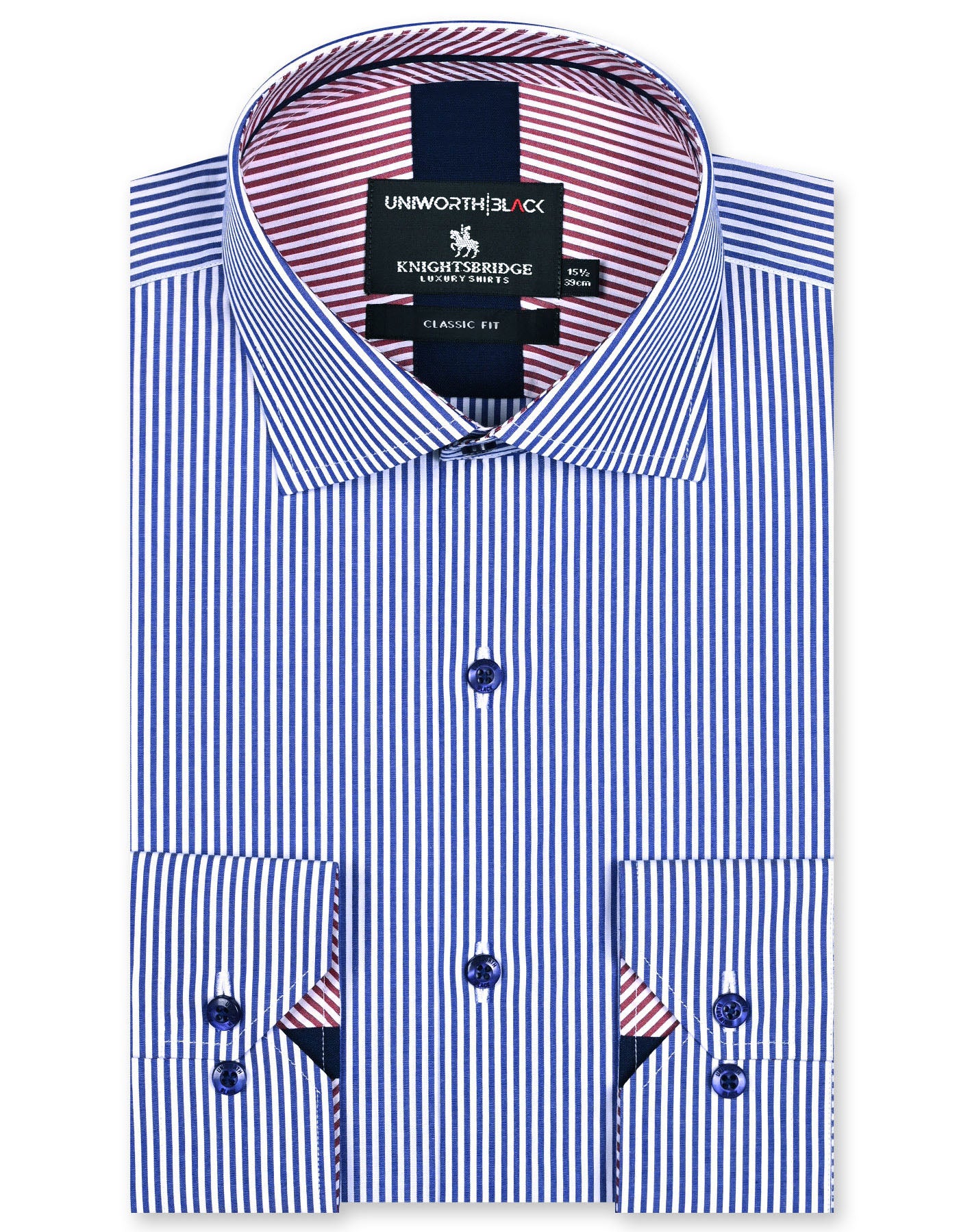Stripe Blue Classic Fit Shirt FS2760-1RF-14.5
