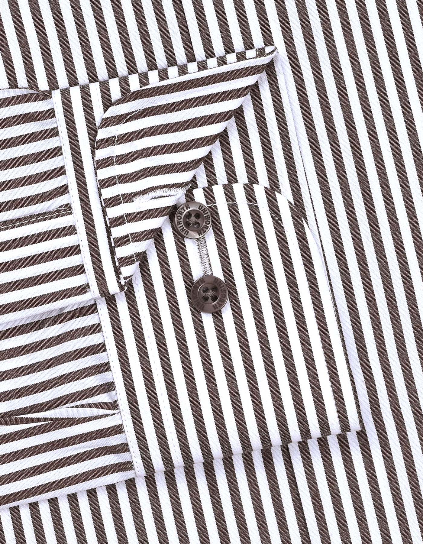 Stripe Brown Classic Fit Shirt FS2760-4RF-15.5