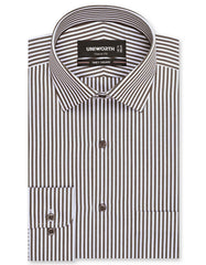 Stripe Brown Classic Fit Shirt FS2760-4RF-14.5