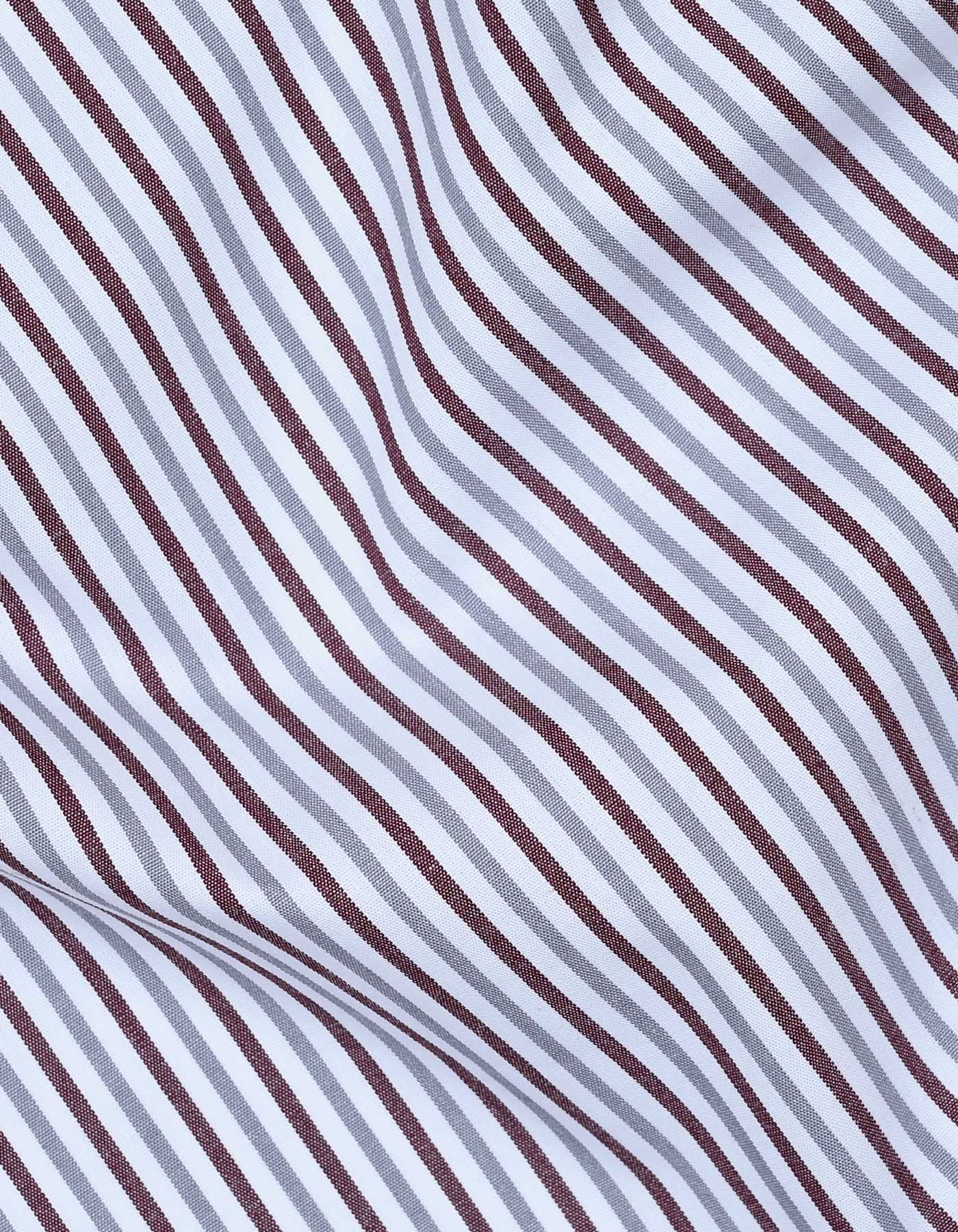 Stripe Maroon Classic Fit Shirt FS2761-2RF-16.5