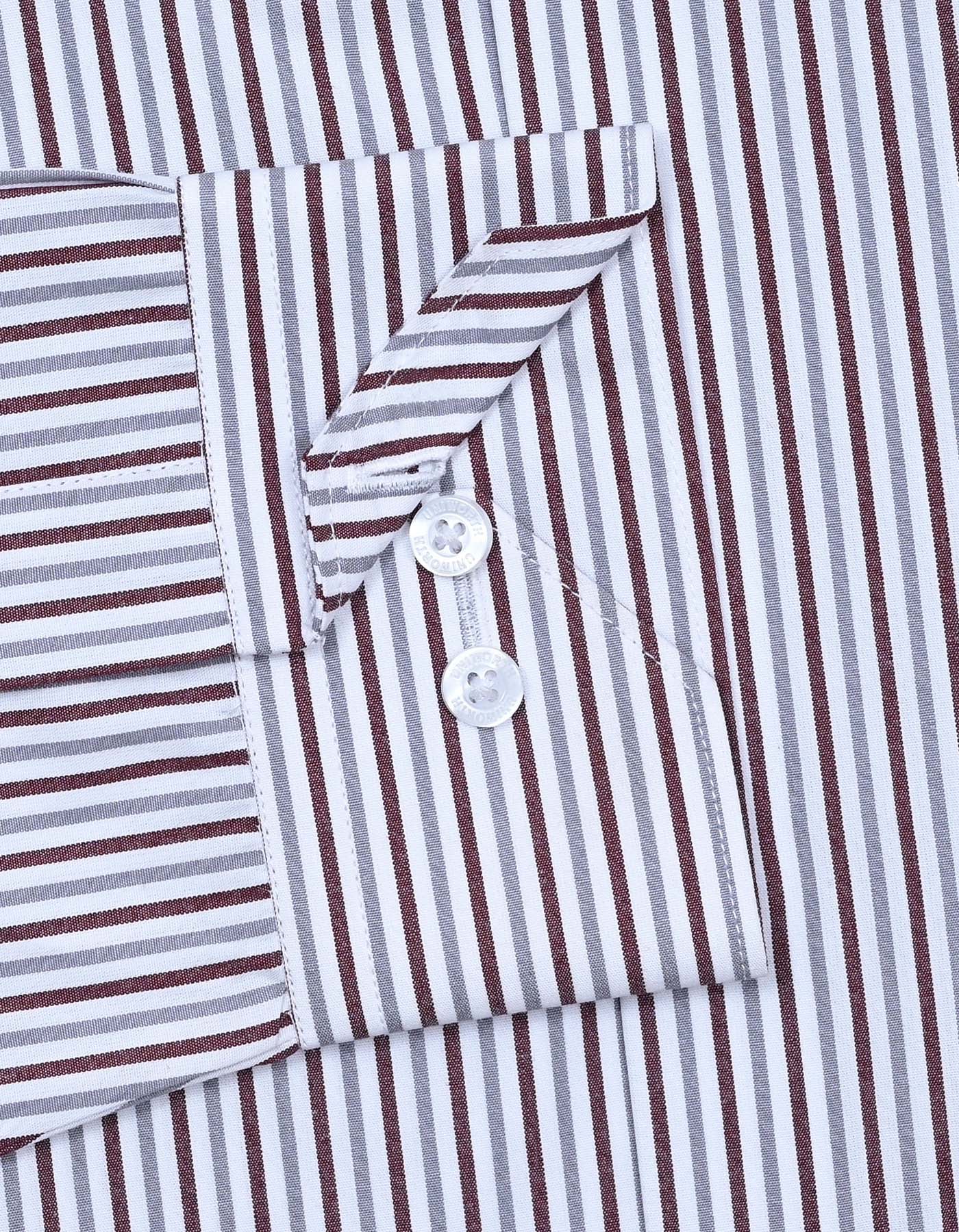 Stripe Maroon Tailored Smart Fit Shirt FS2761-2SF-16