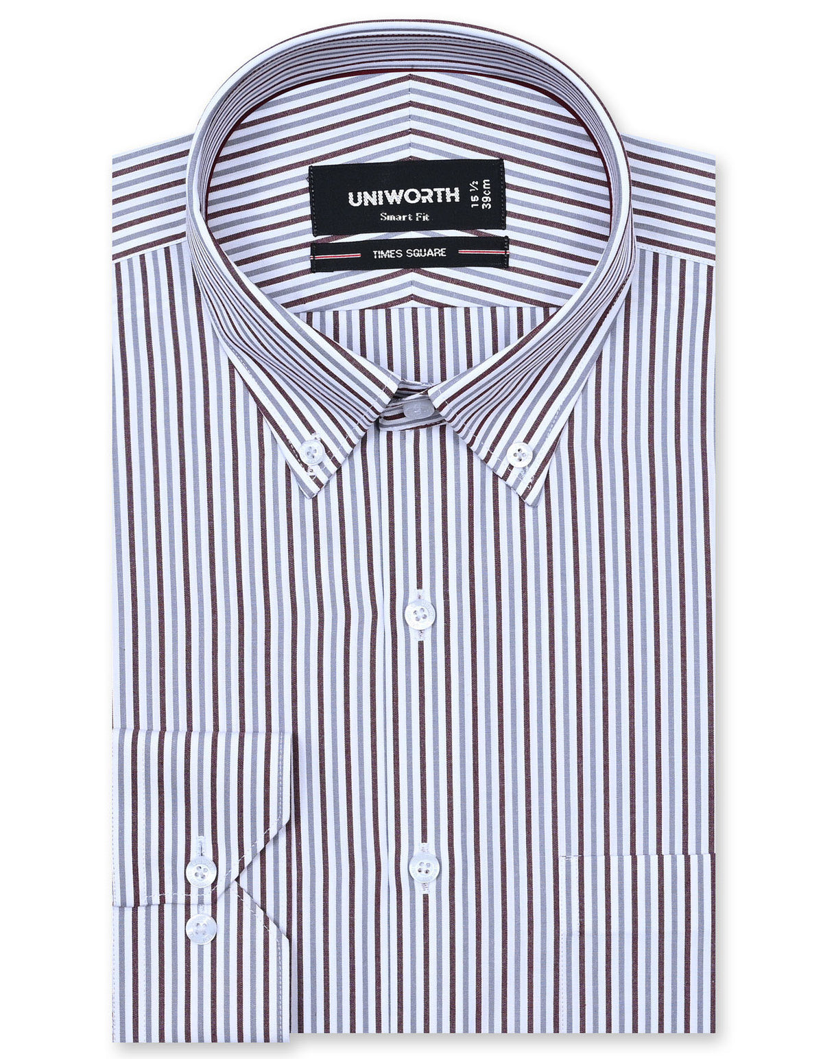 Stripe Maroon Tailored Smart Fit Shirt FS2761-2SF-14.5