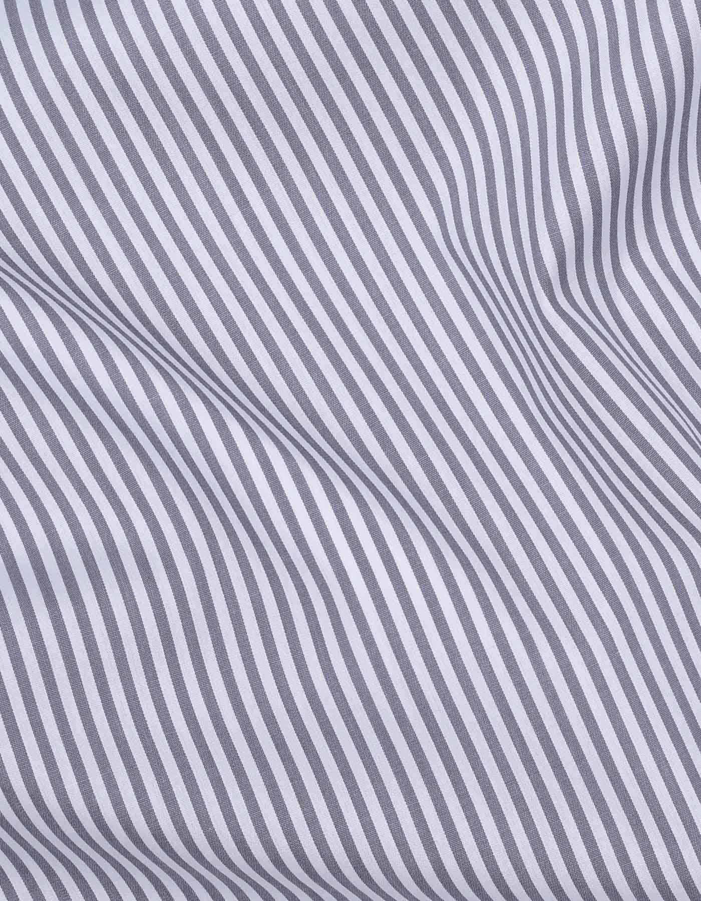 Stripe White/Grey Tailored Smart Fit Shirt FS2761SF-16