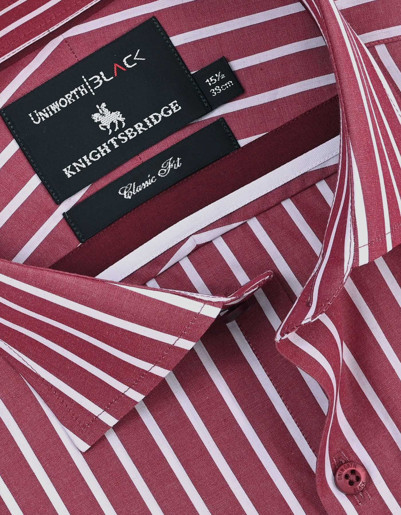 Stripe Red Classic Fit Shirt FS2765-1RF-15