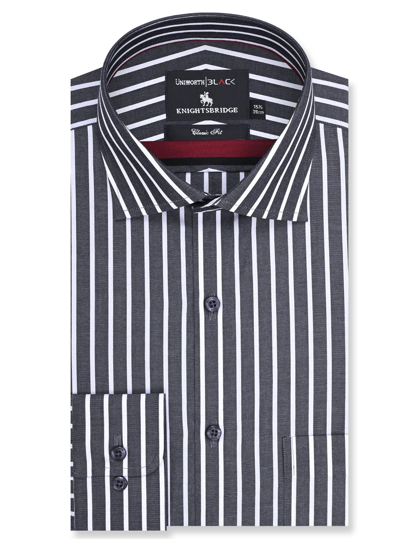 Stripe Charcoal Classic Fit Shirt FS2766RF-14.5