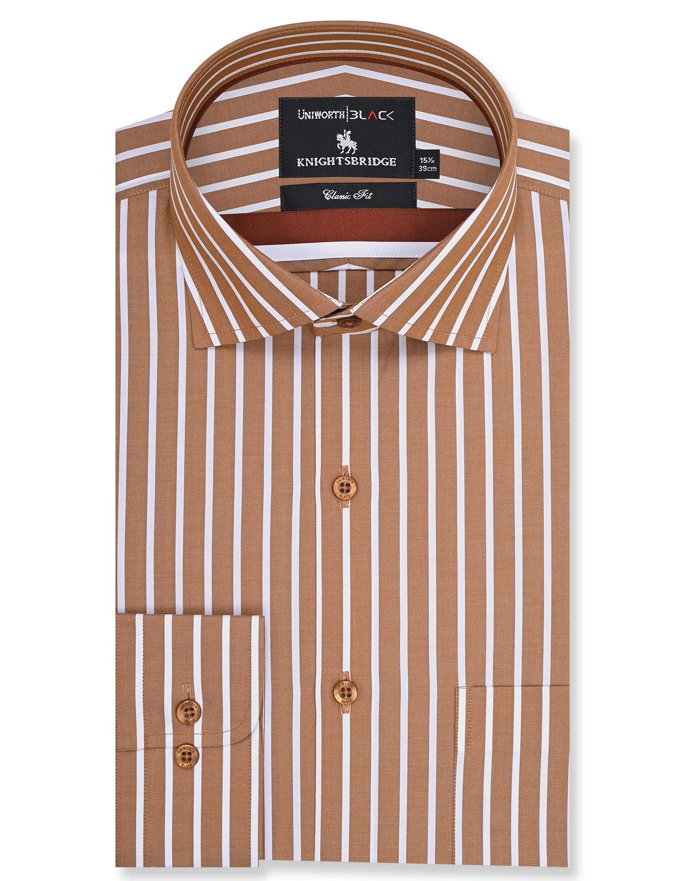 Stripe Mustard Classic Fit Shirt FS2767-1RF-15