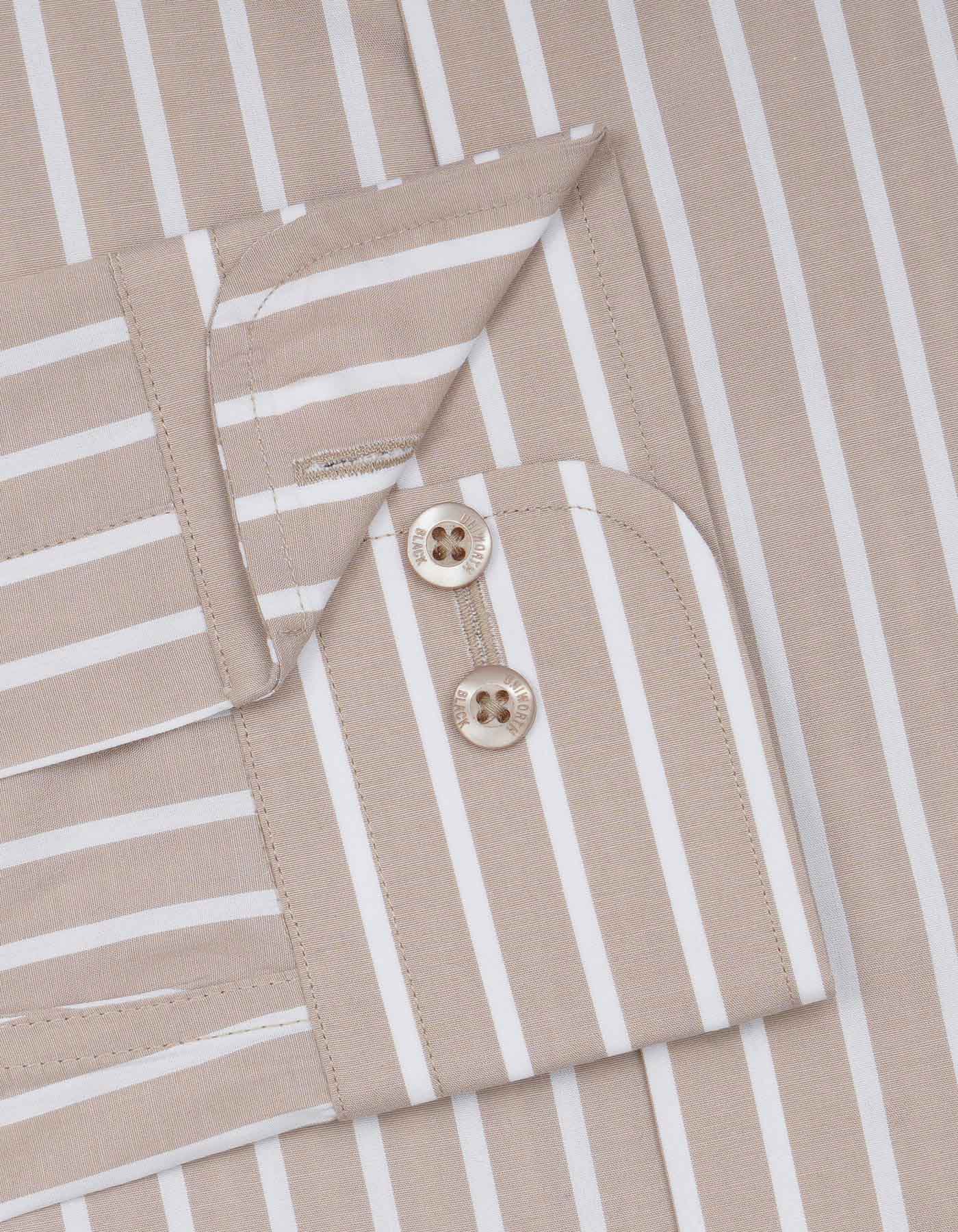 Stripe Beige Classic Fit Shirt FS2768-1RF-15.5