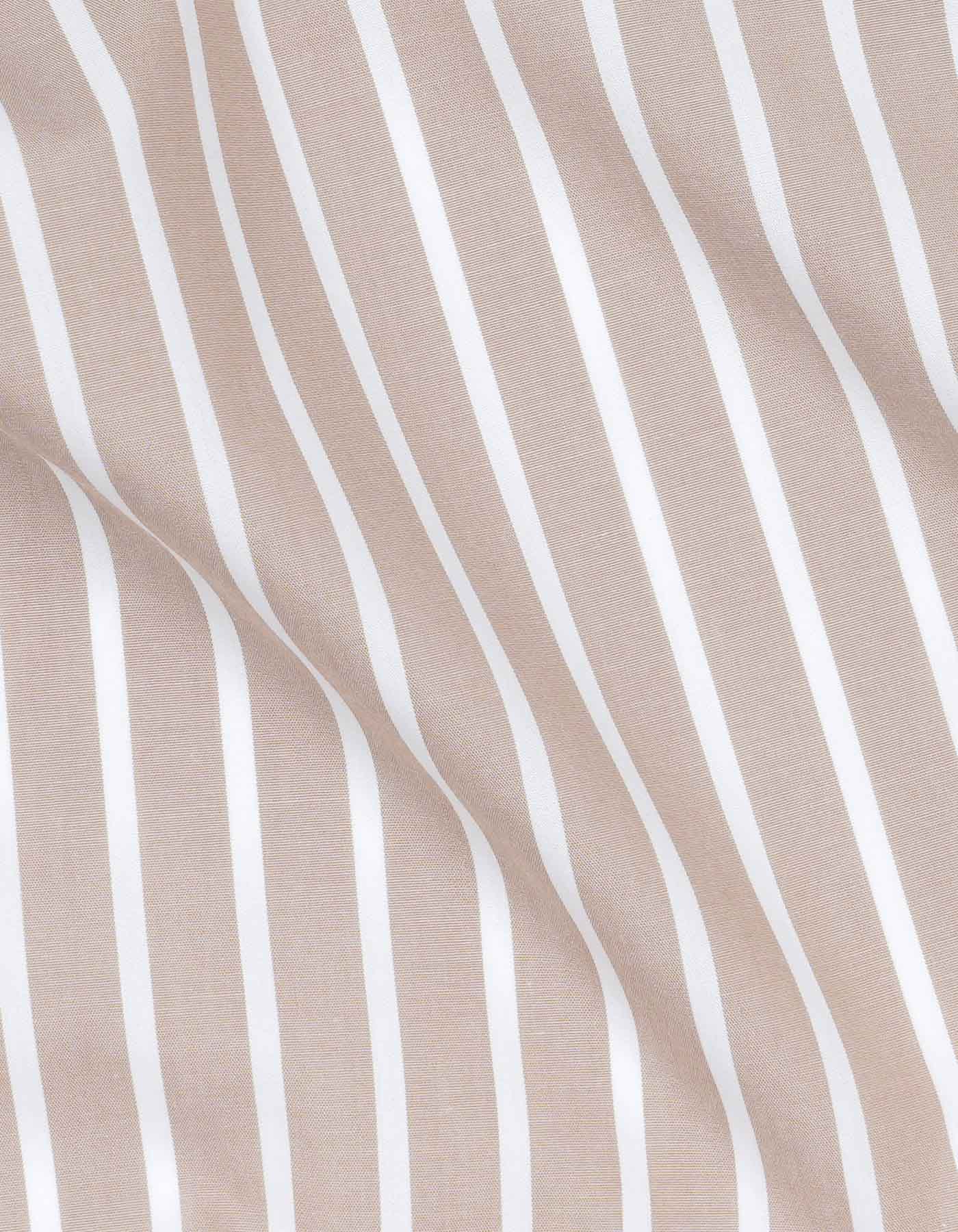 Stripe Beige Tailored Smart Fit Shirt FS2768-1SF-16
