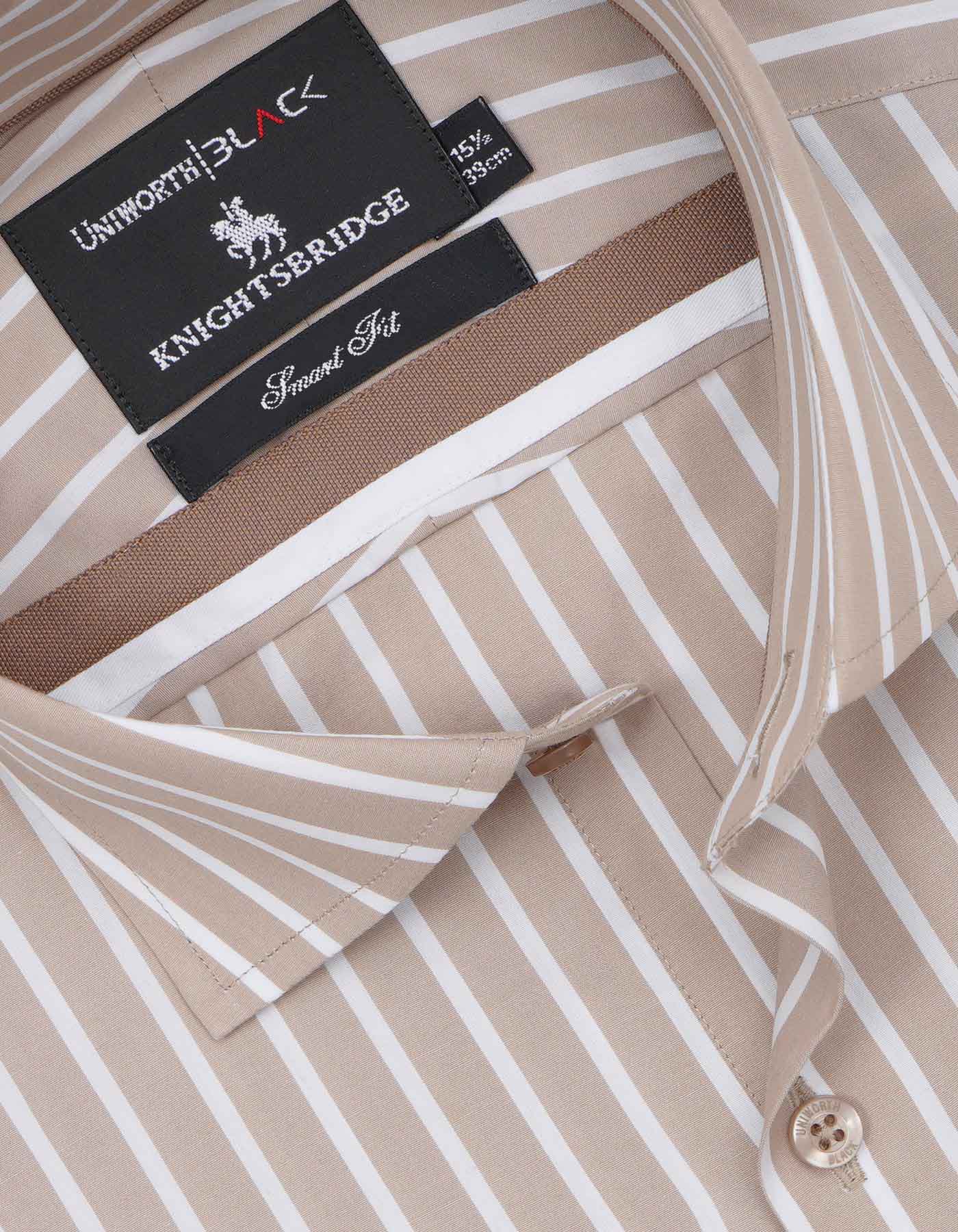 Stripe Beige Tailored Smart Fit Shirt FS2768-1SF-15