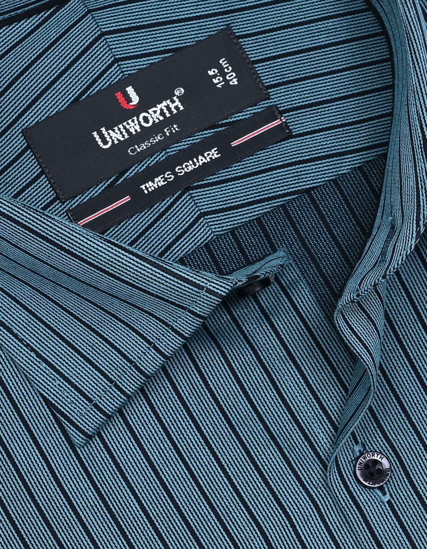 Stripe Sea Green Classic Fit Shirt FS2769-2RF-15