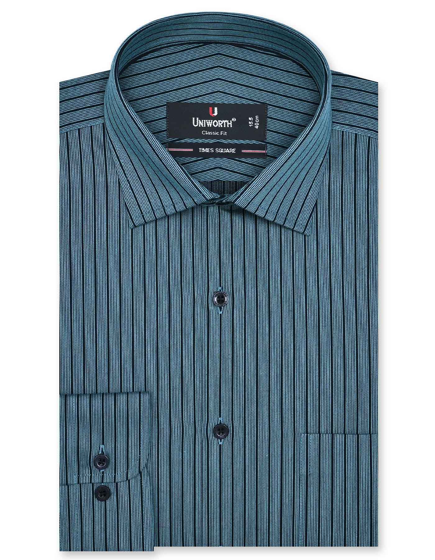 Stripe Sea Green Classic Fit Shirt FS2769-2RF-14.5