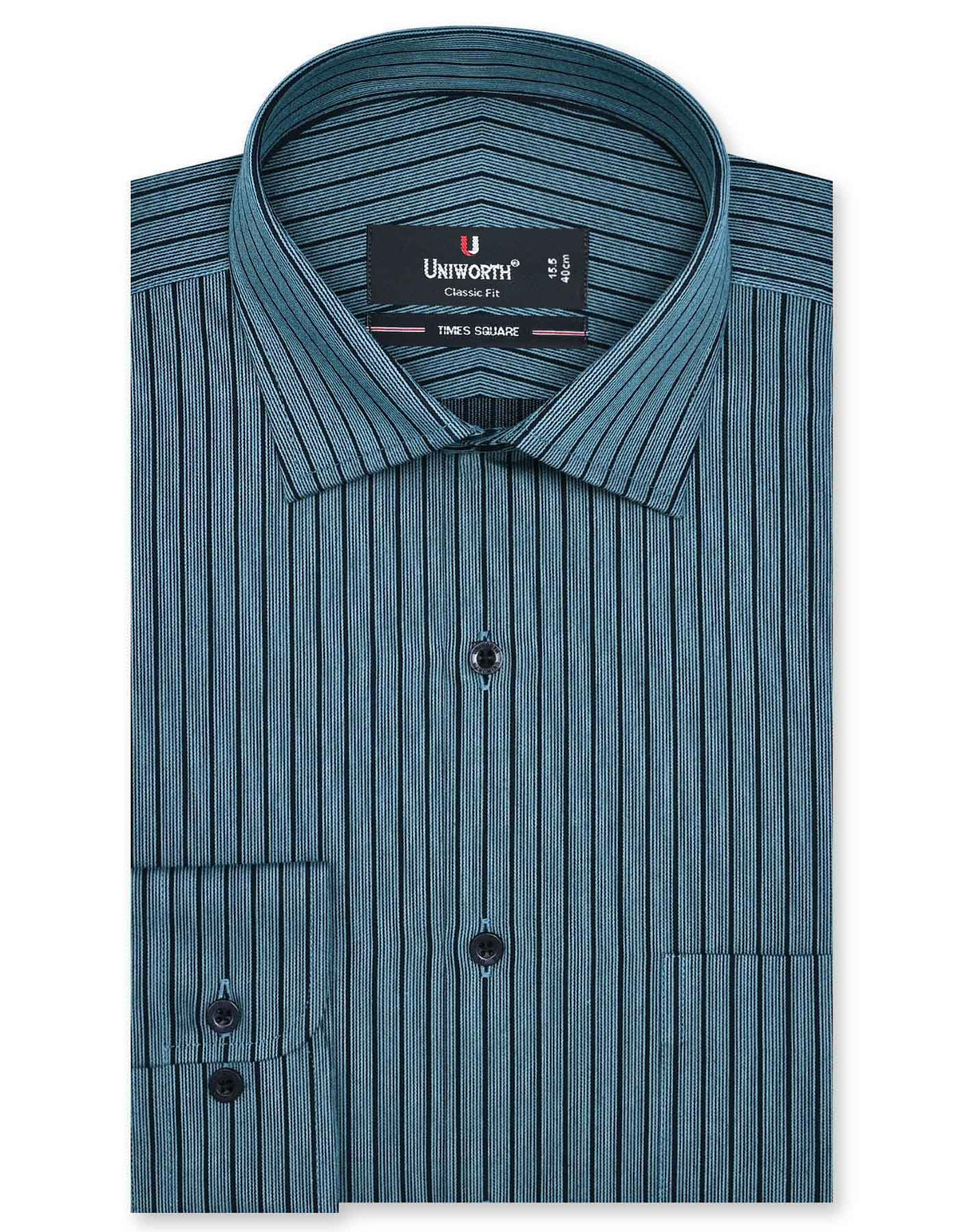 Stripe Sea Green Classic Fit Shirt FS2769-2RF-14.5