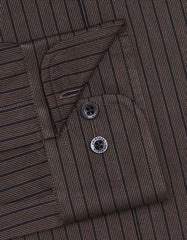 Stripe Brown Classic Fit Shirt FS2770-2RF-15.5