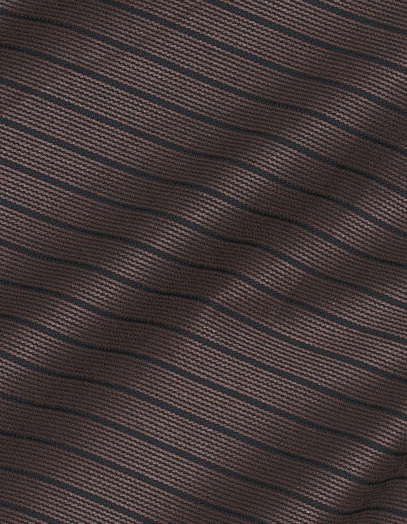 Stripe Brown Classic Fit Shirt FS2770-2RF-16