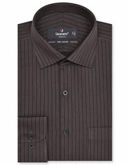 Stripe Brown Classic Fit Shirt FS2770-2RF-14.5
