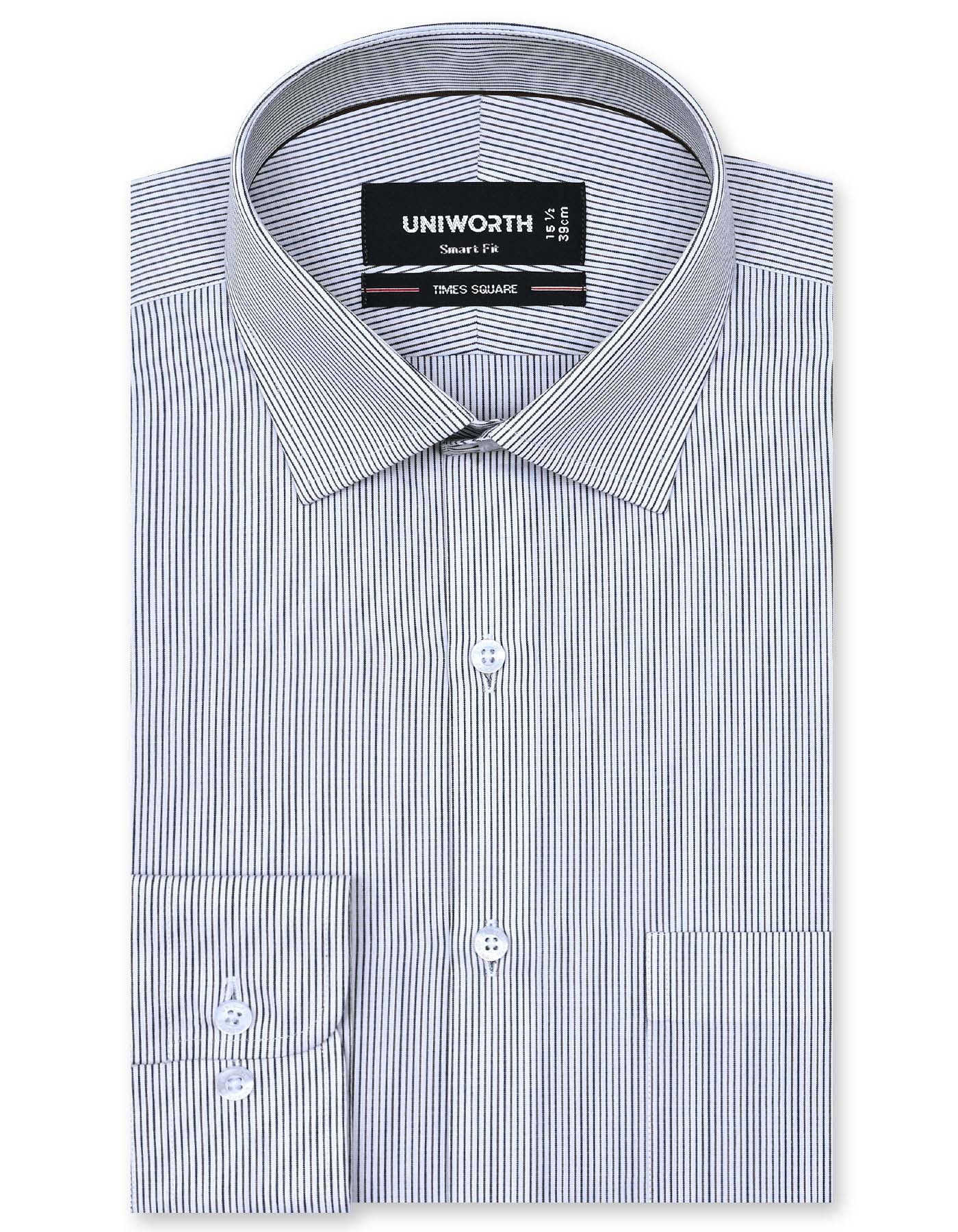 Stripe Brown Tailored Smart Fit Shirt FS2773-1SF-14.5