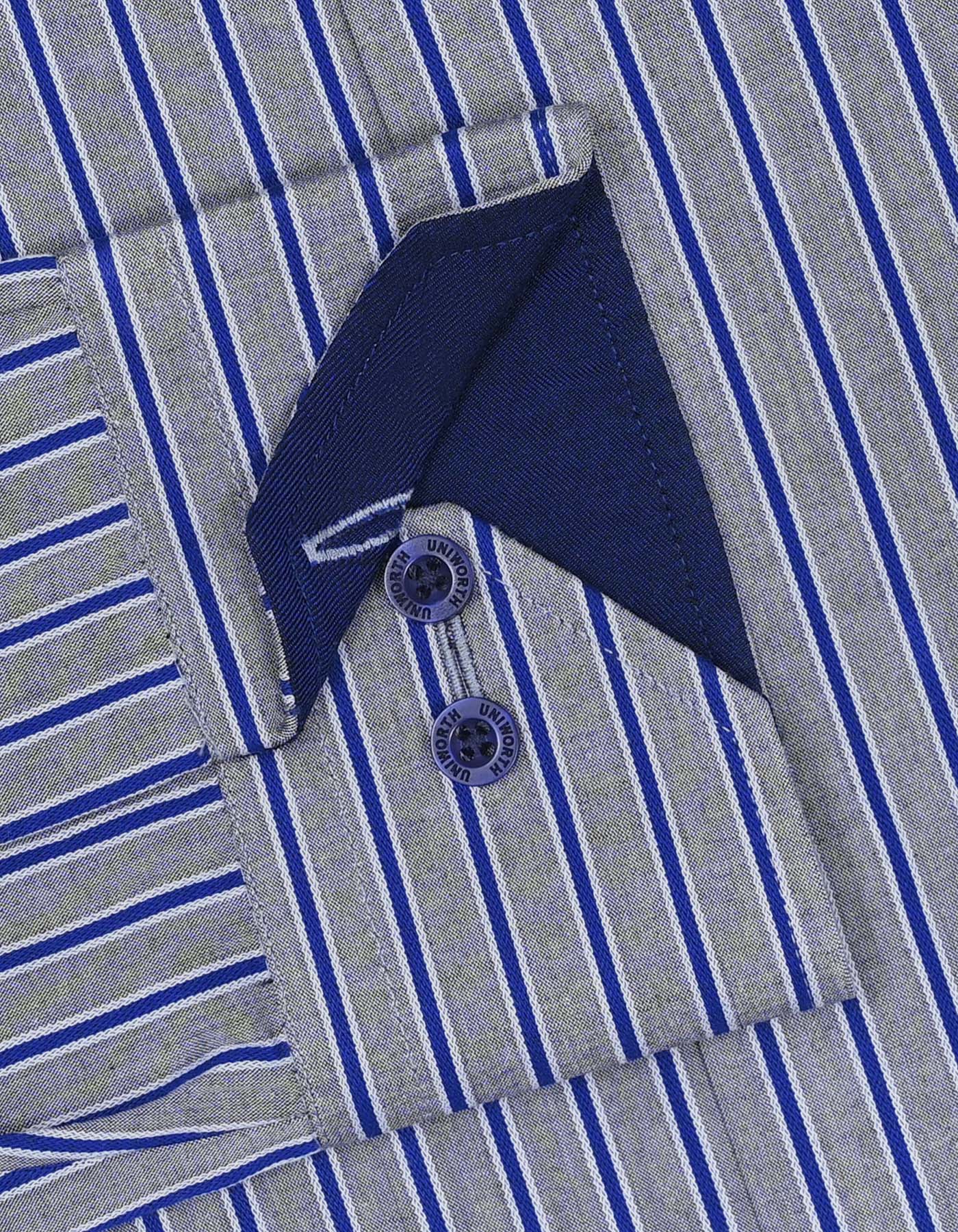 Stripe Royal Blue Classic Fit Shirt FS2774-1RF-15.5