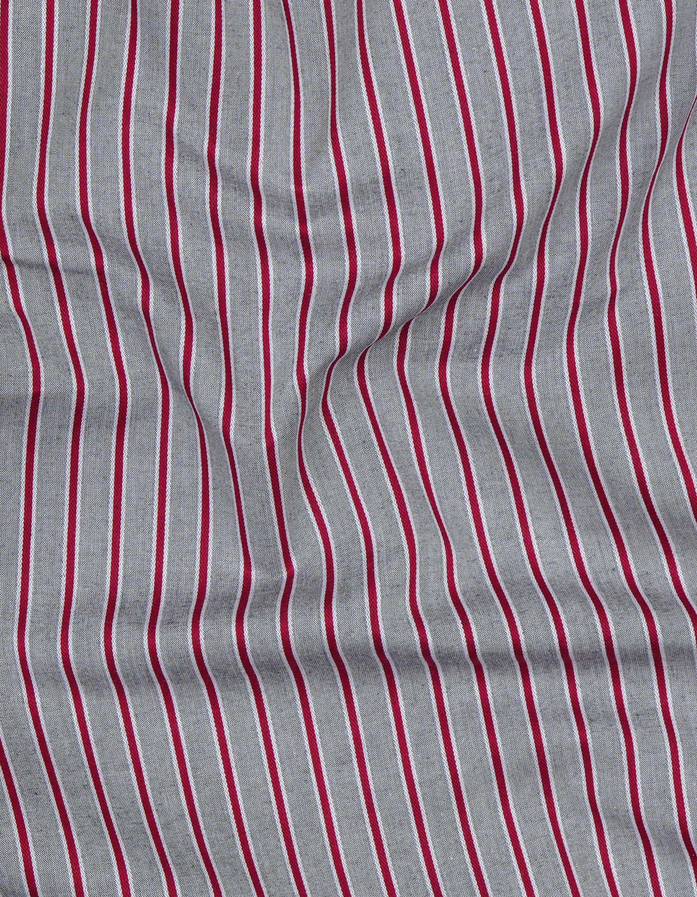 Stripe Maroon Classic Fit Shirt FS2775-1RF-16