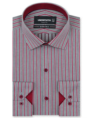 Stripe Maroon Smart Fit Shirt FS2775-1SF-14.5