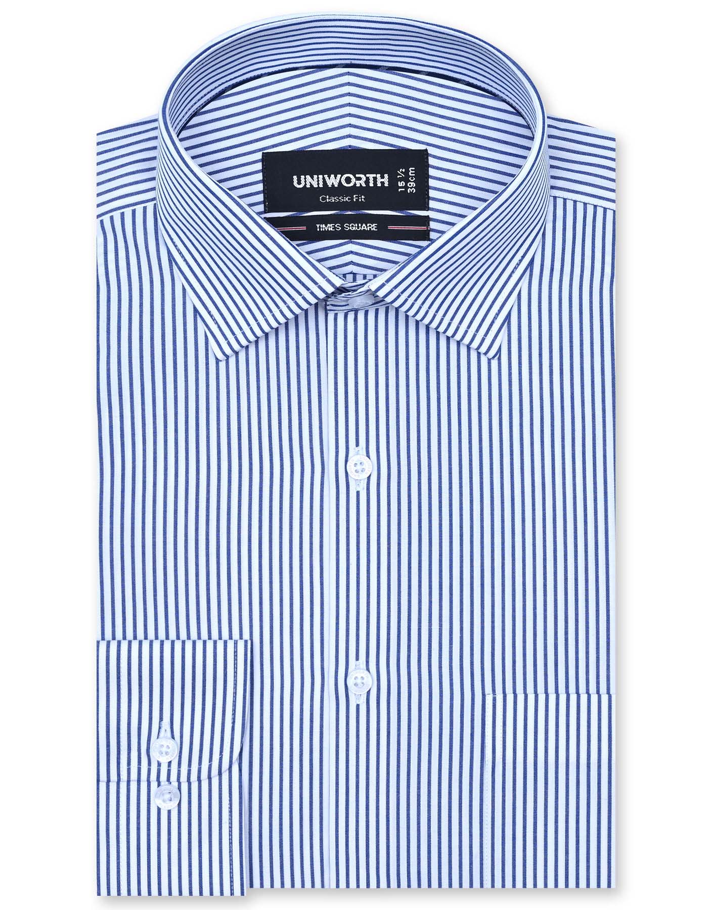 Stripe Blue Classic Fit Shirt FS2779-3RF-14.5