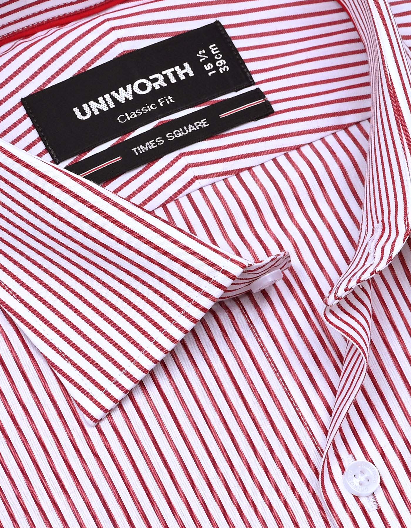 Stripe Maroon Classic Fit Shirt FS2780-3RF-15