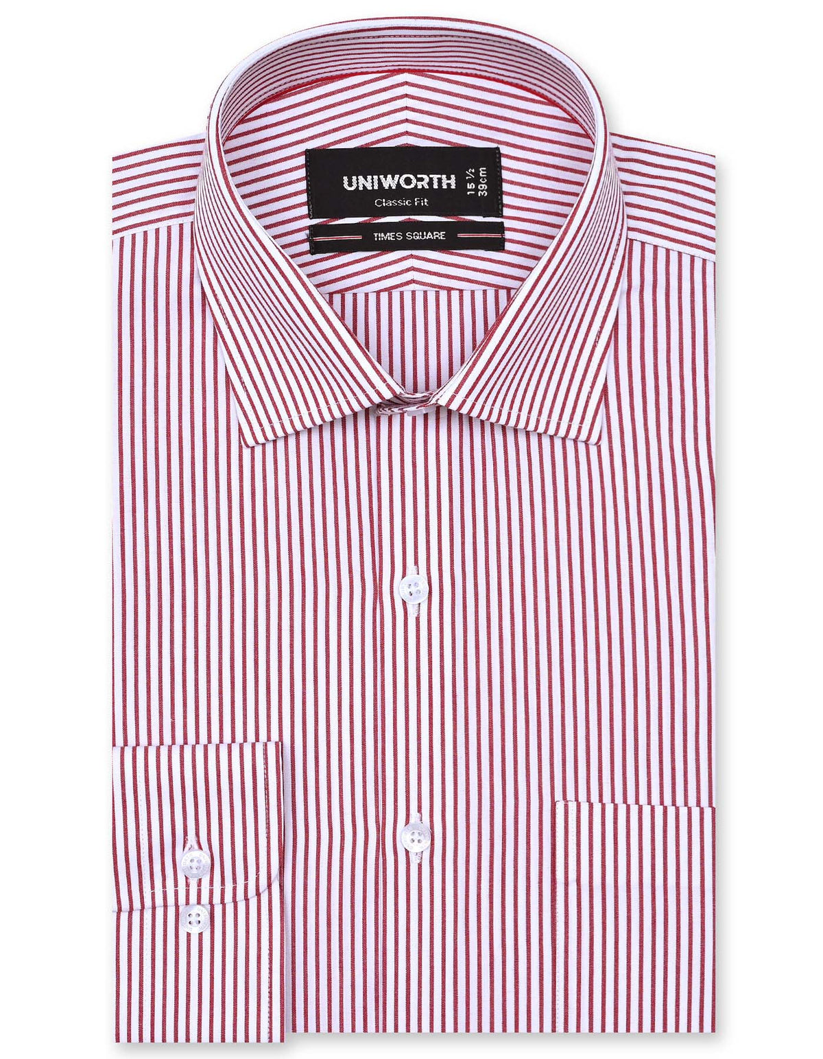 Stripe Maroon Classic Fit Shirt FS2780-3RF-14.5