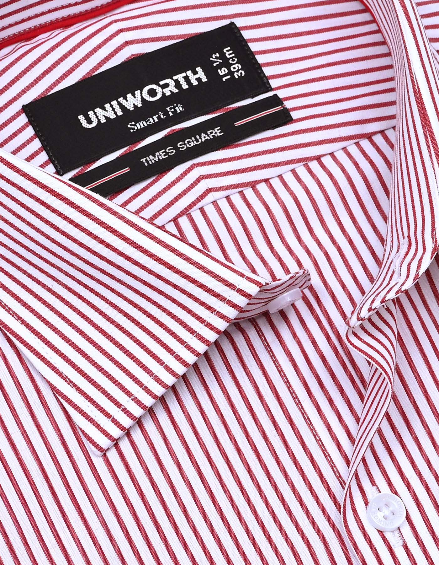 Stripe Maroon Tailored Smart Fit Shirt FS2780-3SF-15