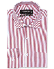 Stripe Maroon Tailored Smart Fit Shirt FS2780-3SF-14.5