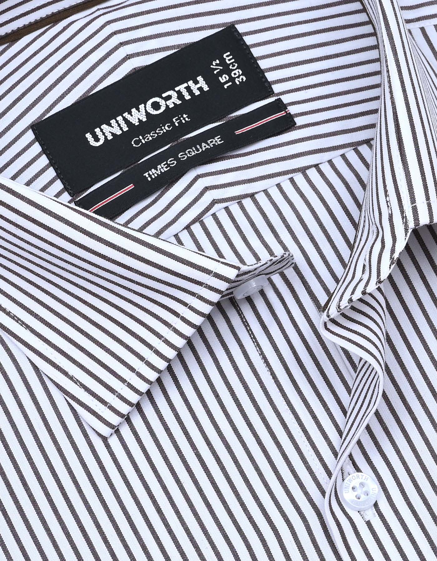 Stripe Brown Classic Fit Shirt FS2781-2RF-15