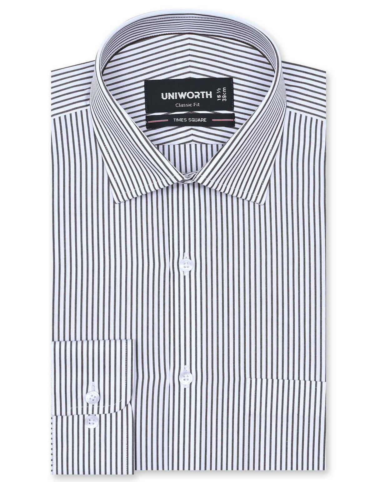 Stripe Brown Classic Fit Shirt FS2781-2RF-14.5