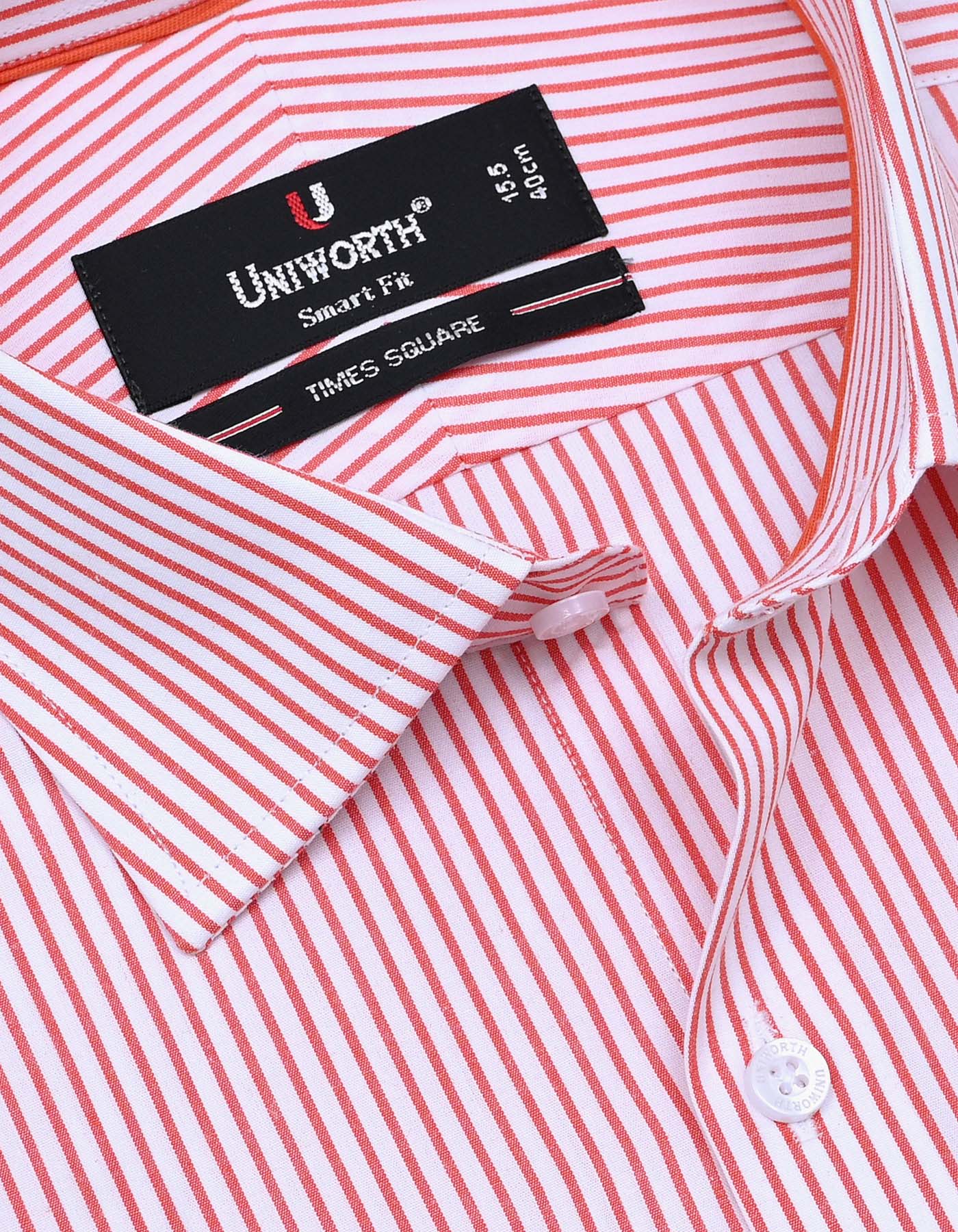 Stripe Orange Tailored Smart Fit Shirt FS2783-2SF-15