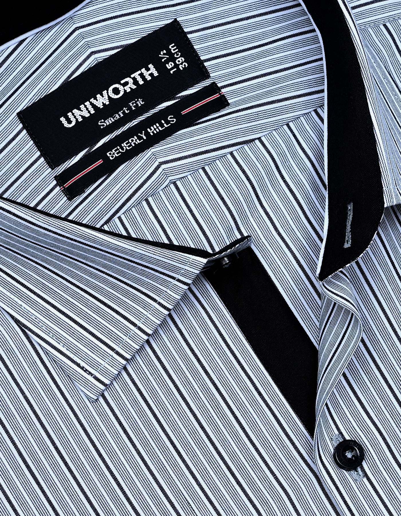 Stripe Charcoal Tailored Smart Fit Shirt FS2785-2SF-15