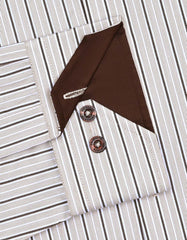 Stripe D Brown Classic Fit Shirt FS2786-2RF-15.5