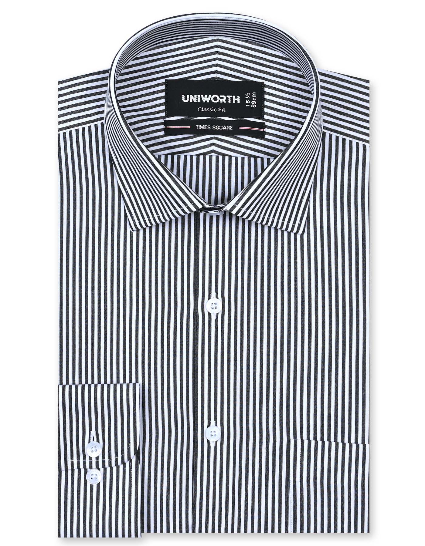 Stripe Black Classic Fit Shirt FS2787-2RF-14.5