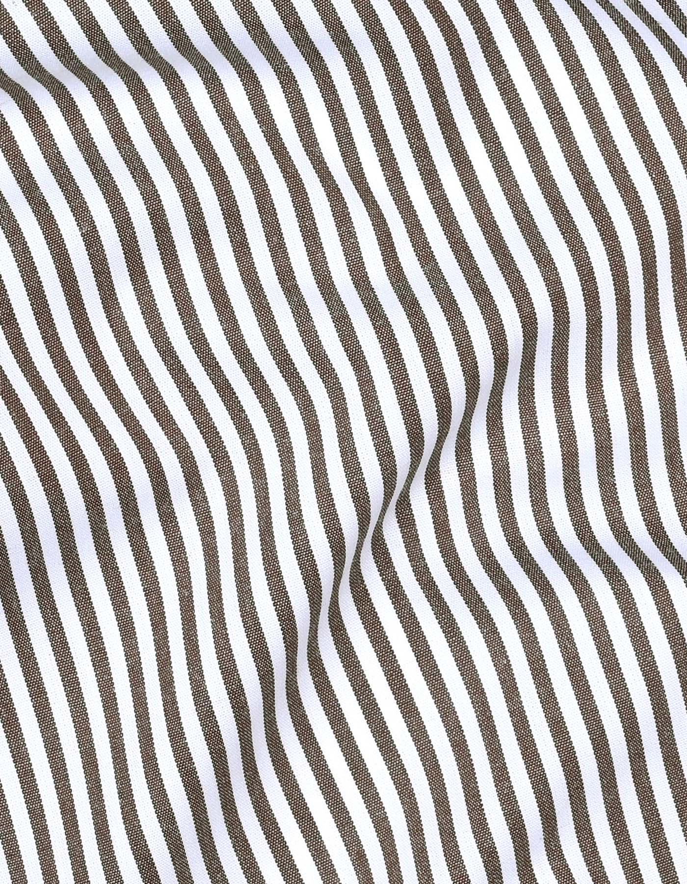 Stripe Brown Classic Fit Shirt FS2791RF-16