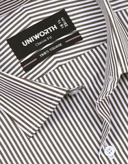 Stripe Brown Classic Fit Shirt FS2791RF-15