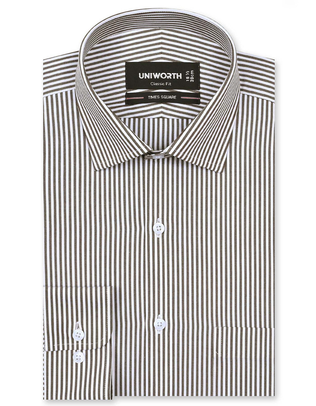 Stripe Brown Classic Fit Shirt FS2791RF-14.5