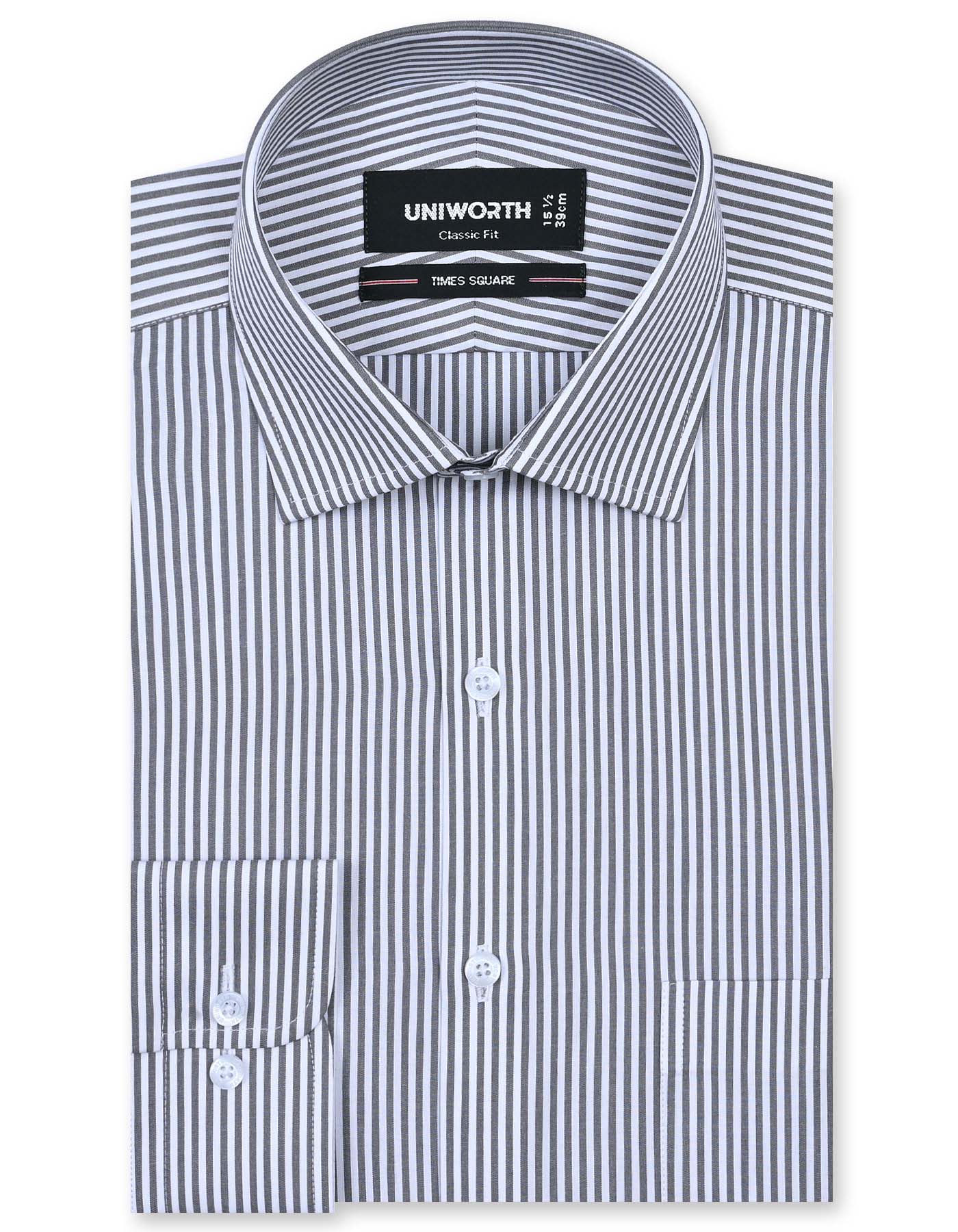 Stripe Grey Classic Fit Shirt FS2792RF-14.5