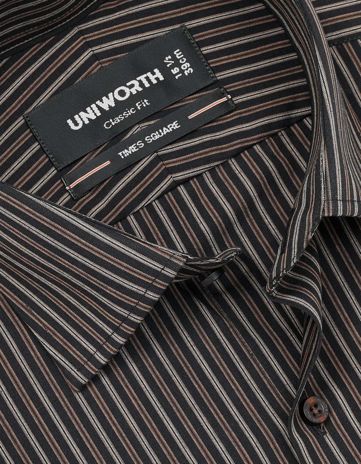 Stripe Chocolate Classic Fit Shirt FS2797RH-15