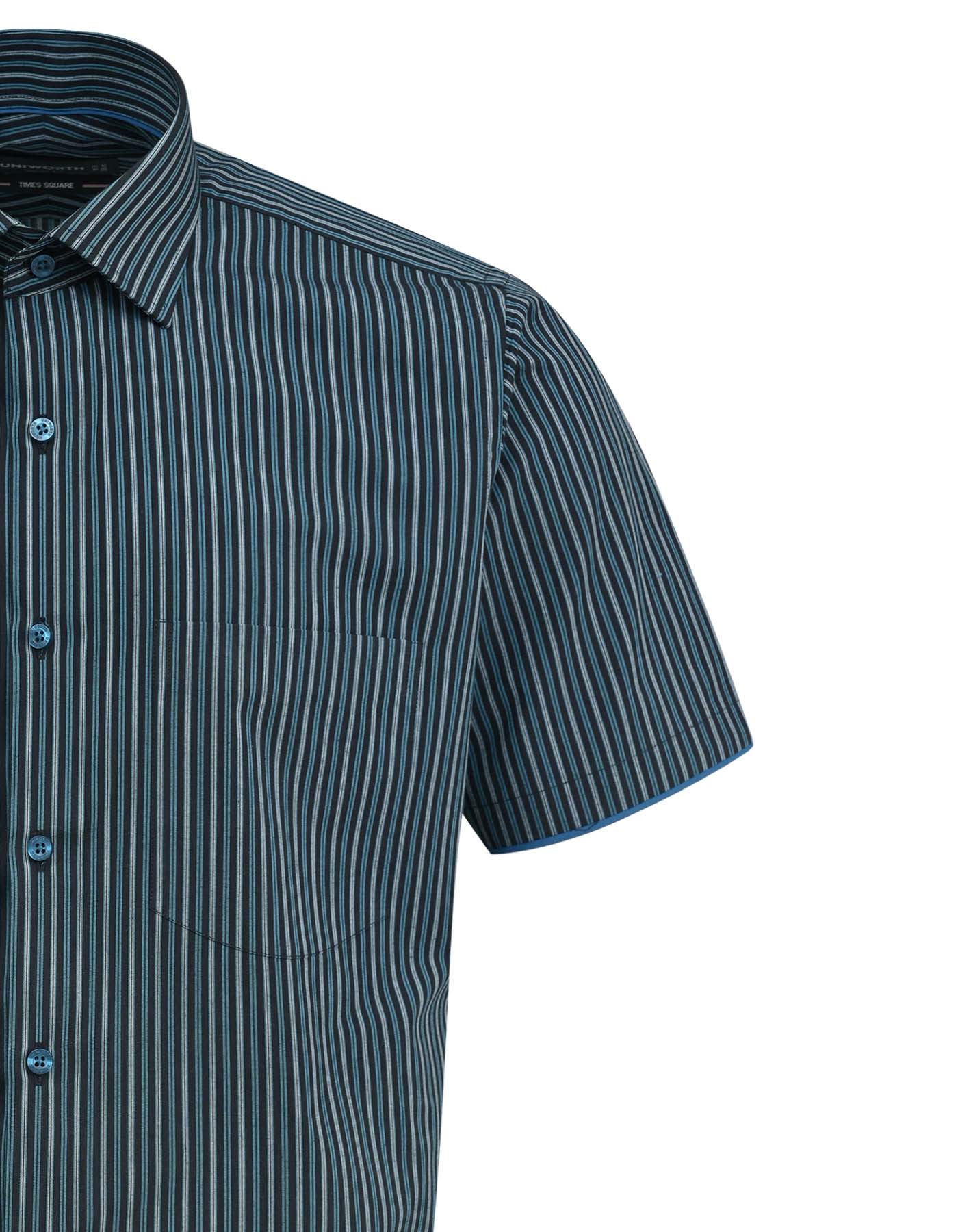 Stripe Teal Classic Fit Shirt FS2798RH-15.5
